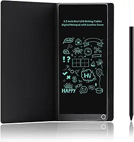 Bloco de notas digital portátil de 6,5 polegadas, mini LCD para escrita, caderno eletrônico com capa protetora, prancheta de desenho reutilizável