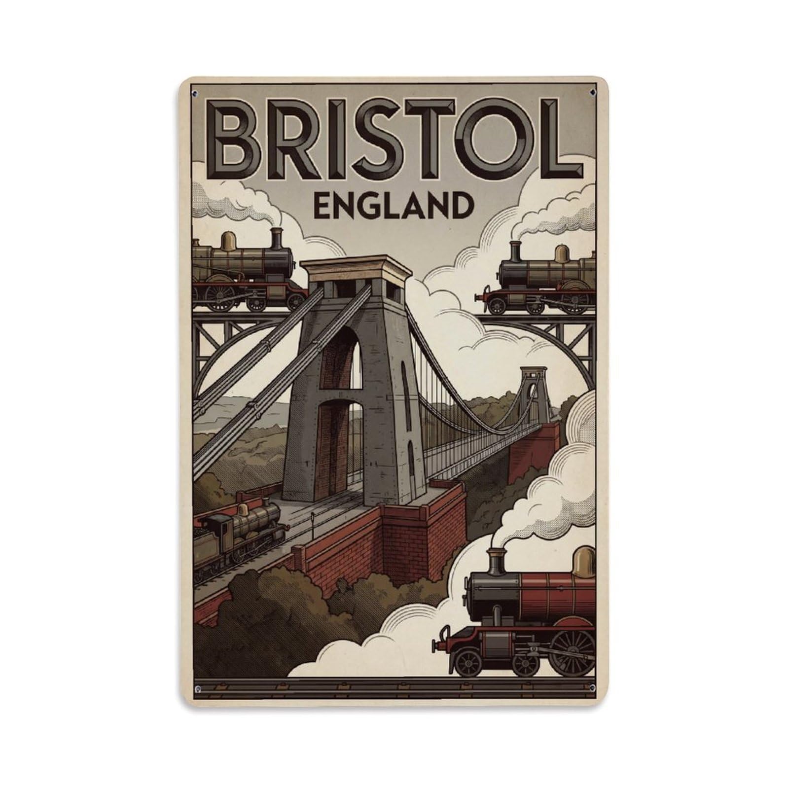 Travel England Bristol Retro Metal Tin Sign
