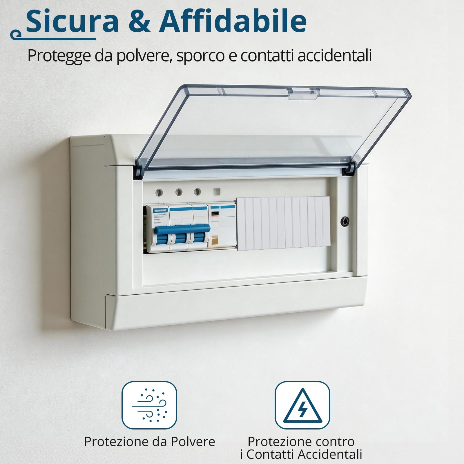 Set di 8PZ Strisce di Copertura 3 Moduli per Quadro Elettrico, Coprimoduli per Guida DIN con Fissaggio a Scatto, Pannelli di Copertura per Guida DIN Anti-Polvere, Flessibile Espandibile