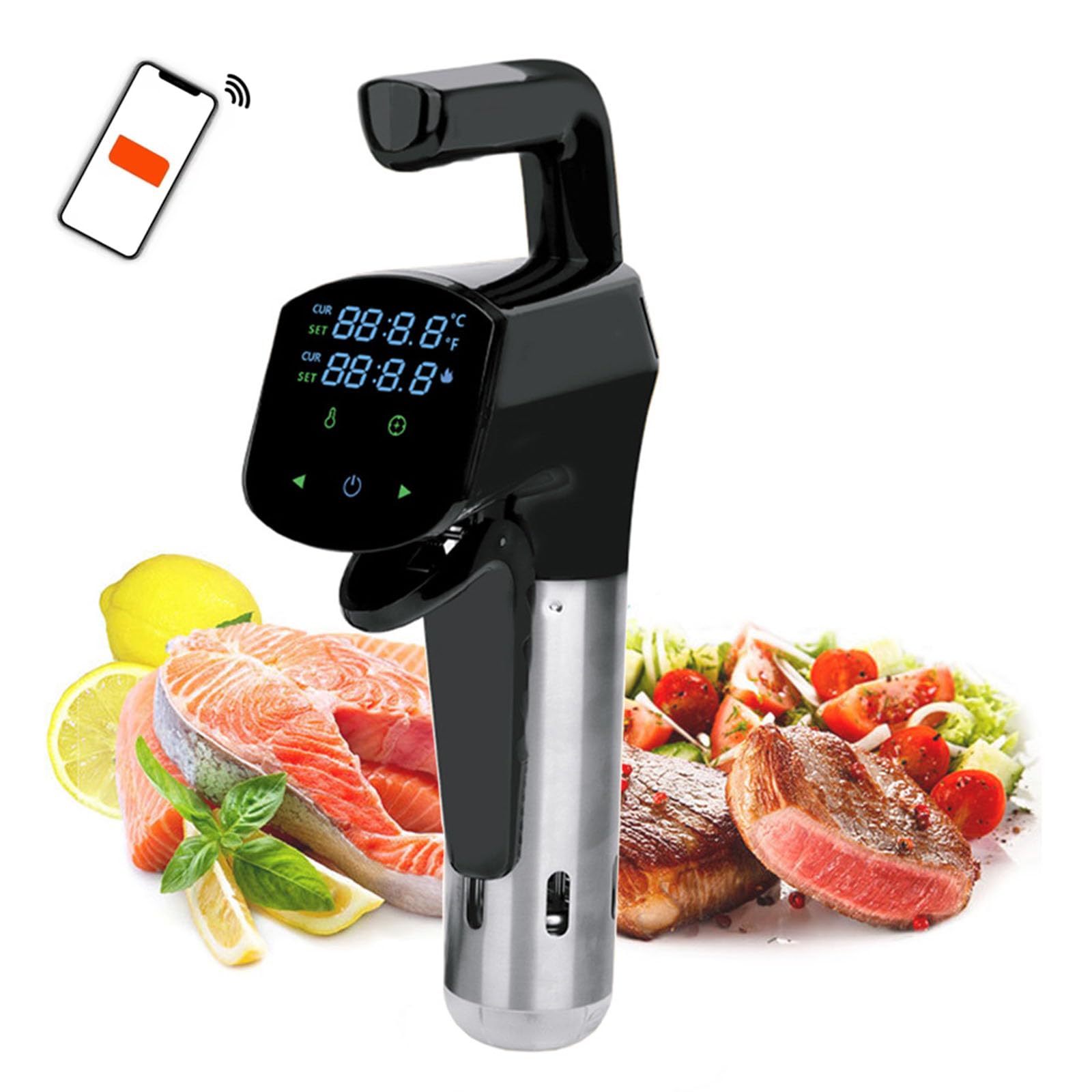 FHRKA Sous Vide Cooker, 1800W High Power Sous Vide Precision Machine, Immersion Circulator with Accurate Temperature and Adjustable Clamp