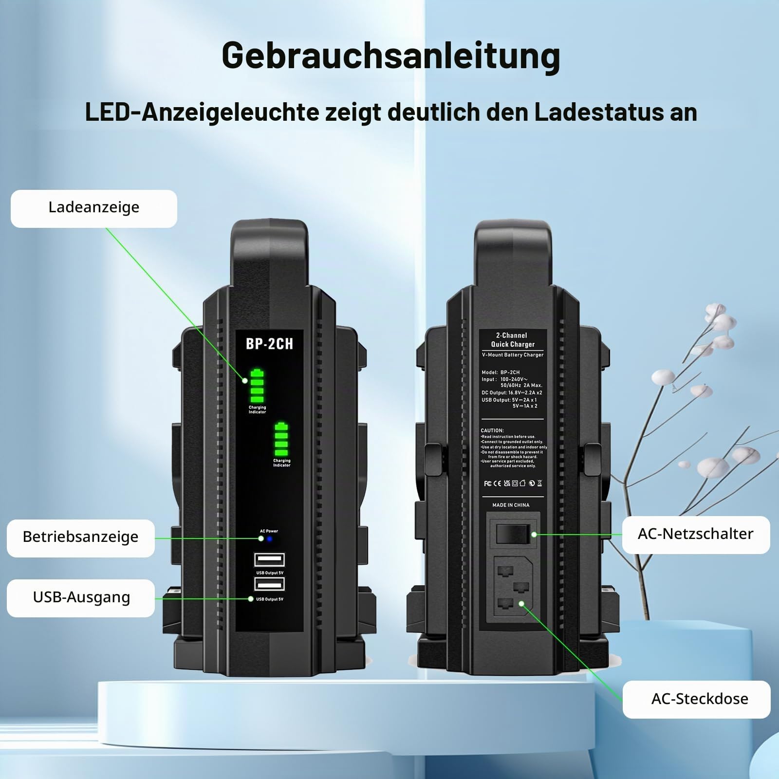 V Mount Akku ladegerät Dual Channel V-Mount V-Lock-Akkuladegerät für Allen V-Mount-Platten (Akku Nicht im Lieferumfang enthalten)