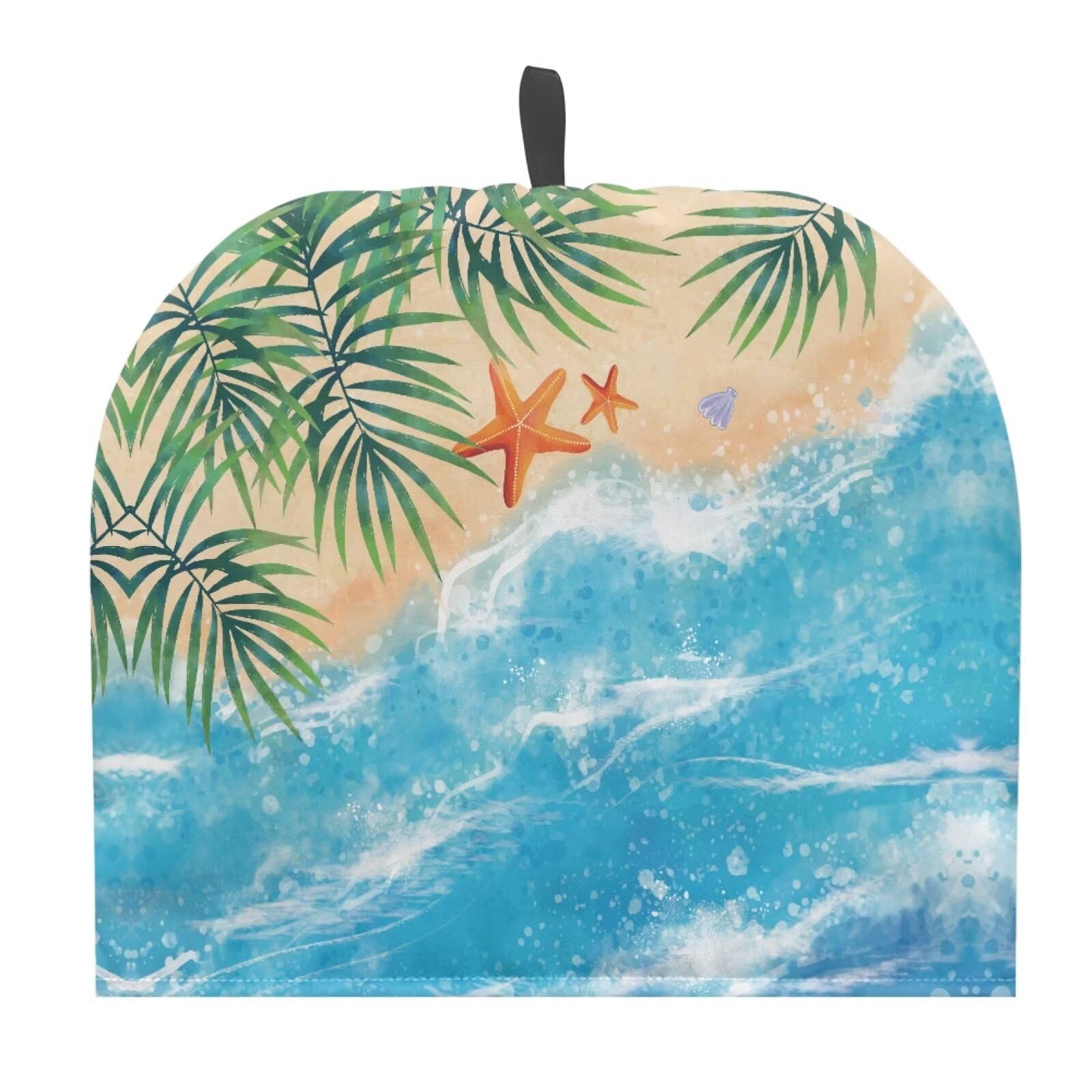 Tutolipy Tropical Beachside Starfish Teapot Cover for Tea Coffee Lover Insulated Tea Cosy Cover Dust Proof Tea Cozy Protector Decorative Accsssory Blue — image 1