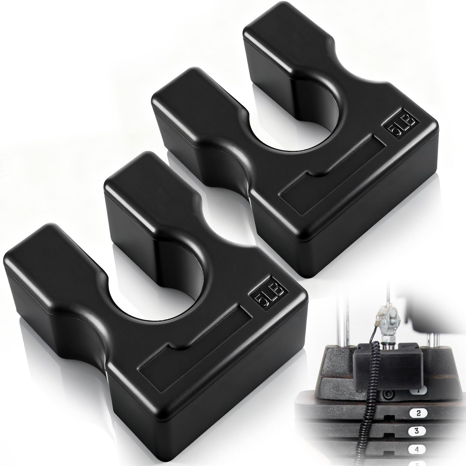 Photo 1 of Shimeyao 2 Pieces 5 Lbs Weight Stack Adapter Plates Add on Weight More Resistance for Gym Accessories Machines