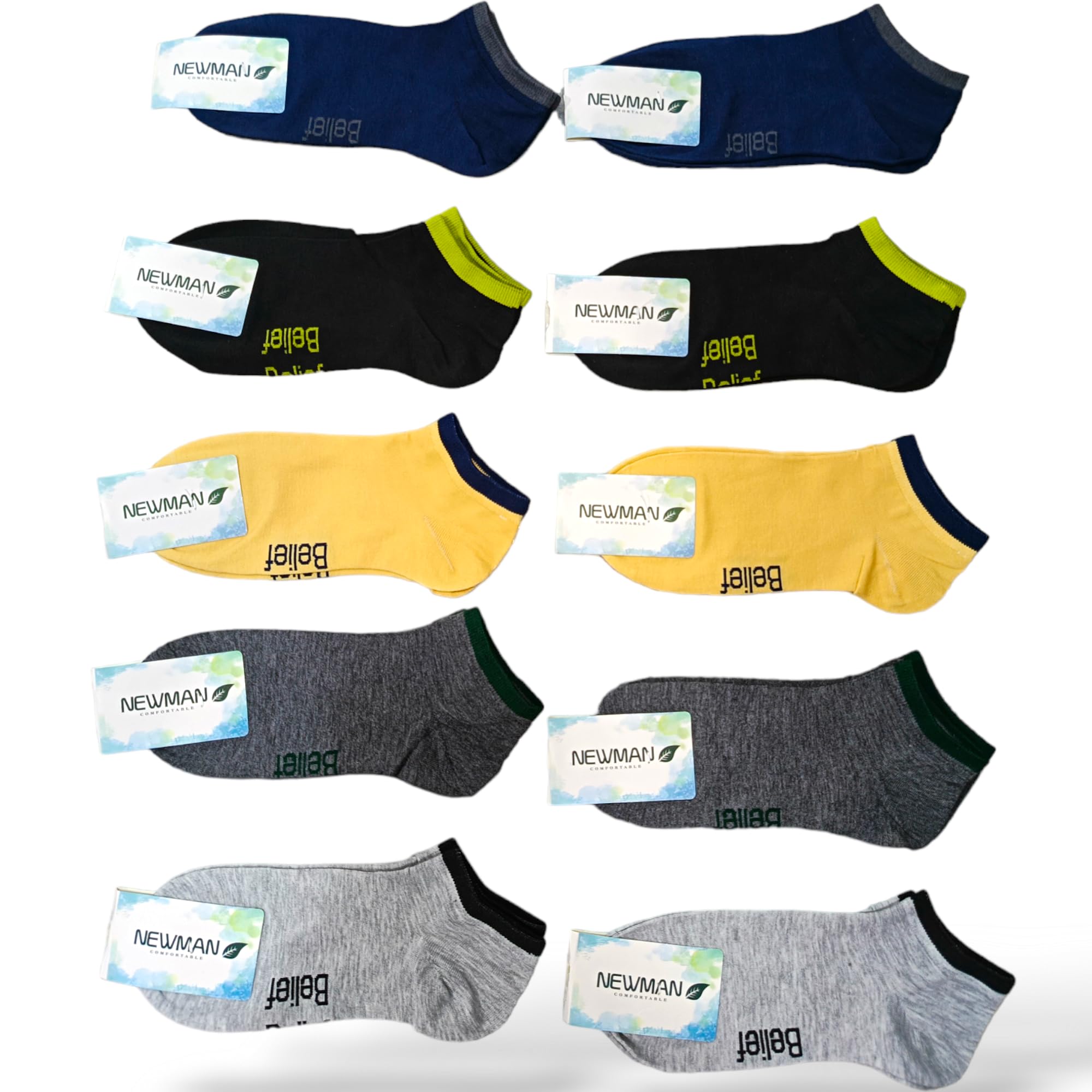 10 Pairs Solid Ankle Socks for Men & Women, Multicolor, Pack of 10, Free Size- smooth Excellent Quality-image-25