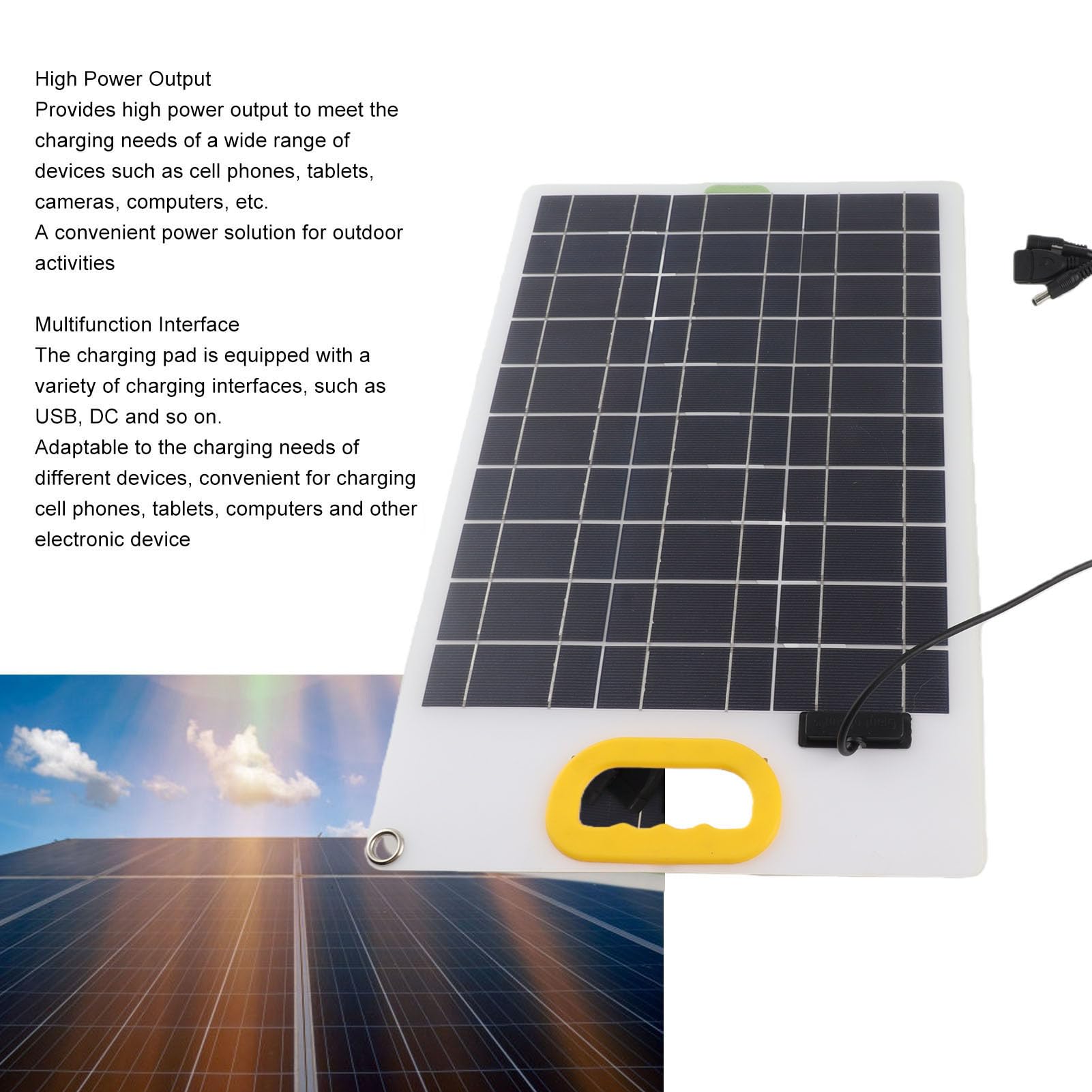 Panel Solar de 100 Vatios, 100W Portátil Profesional Eficiente
