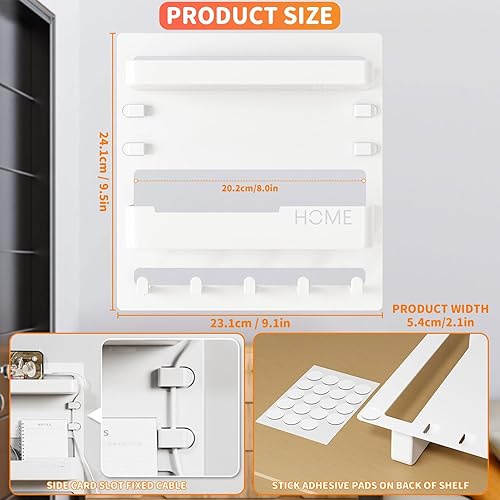 Miniatura 2 de Juego de estantes adhesivos de pared, organizador de almacenamiento flotante, estantes de baño de montaje en pared, juego de soporte compacto para