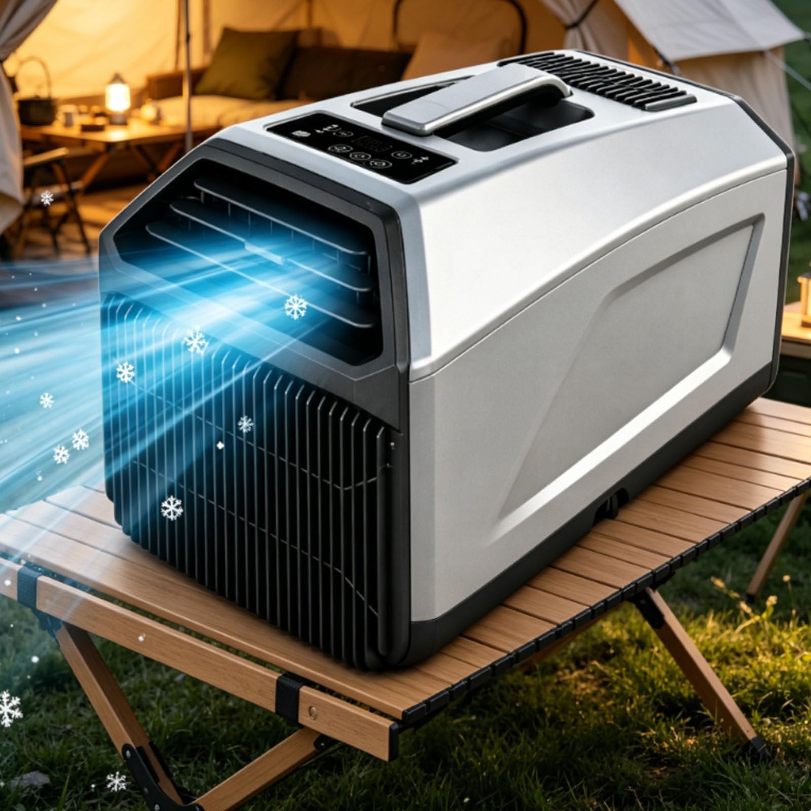 ErShangMao 2026 Tent Air Conditioner,Mobile Ac Unit With Dual Hose,3-In-1 Cooling,Dehumidifier & Fan,24h Timer,Low Noise 36-49db,Self-Evaporation,Remote For Camping,Rv,Caravan,Truck 1500W