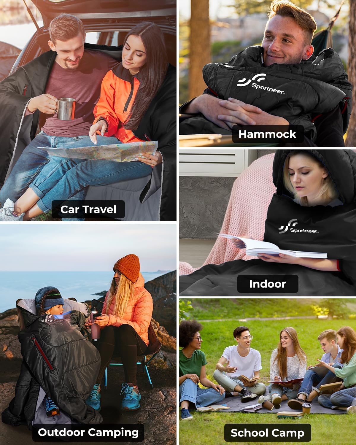 Wearable Sleeping Bag With Zipper Holes