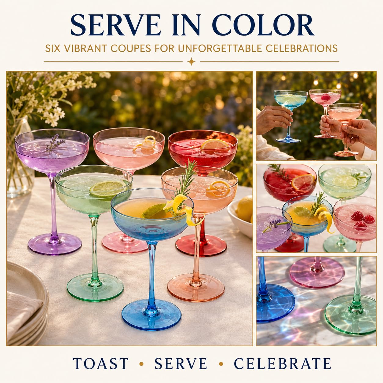 Sektgläser Cocktailgläser Champagner-Coupés - Set von 6 - Martinigläser, 250 ml handgefertigten Bar Qualität kristallgläser, Gläser & Entworfen als Martini & Espresso Martini Coupé-Brille Sektschalen