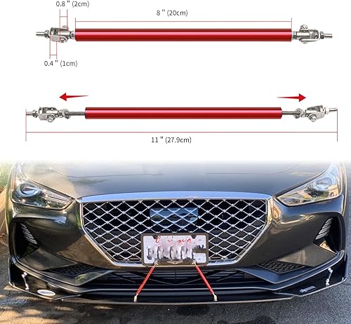 Miniatura 4 de 4 protectores difusores de alerón de barbilla para parachoques delantero, para automóviles de 66.9 a 76.7 pulgadas de ancho con 2 varillas divisoras