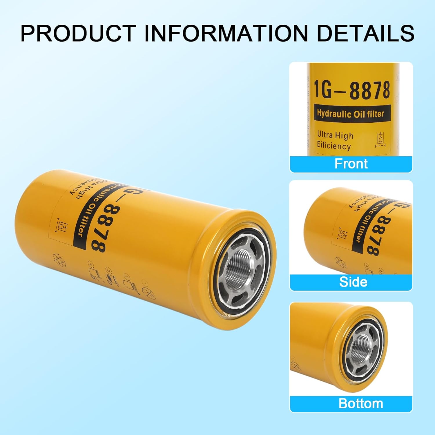 1G-8878, Hydraulic Oil Filter for 6598903 666881 254353A1 84074777 1281327H1 BT8850MPG BT8861 9T5916 AL118036 RE205726 Compatible with Caterpillar Bobcat Excavators Skid Steer Loaders Track Loaders