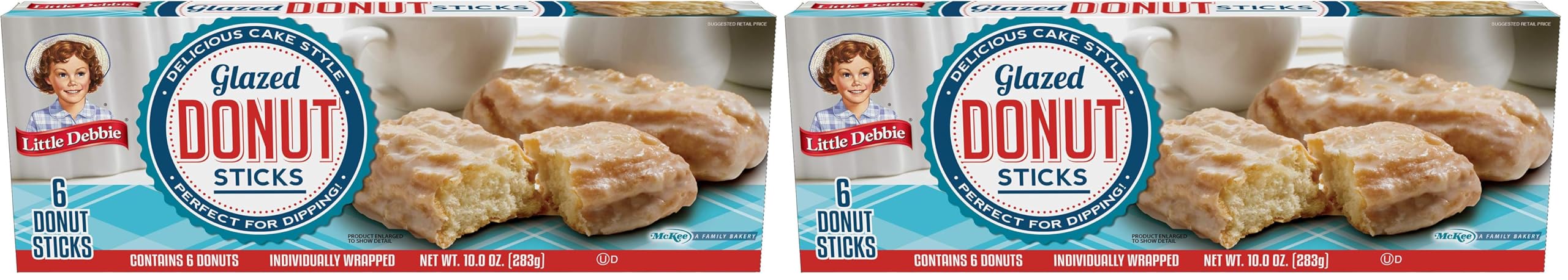 Little Debbie Donut Sticks, 6 Individually Wrapped Snack Cakes, 10 oz, Pack of one (1) (Pack of 2) - 10 Ounce (Pack of 2)