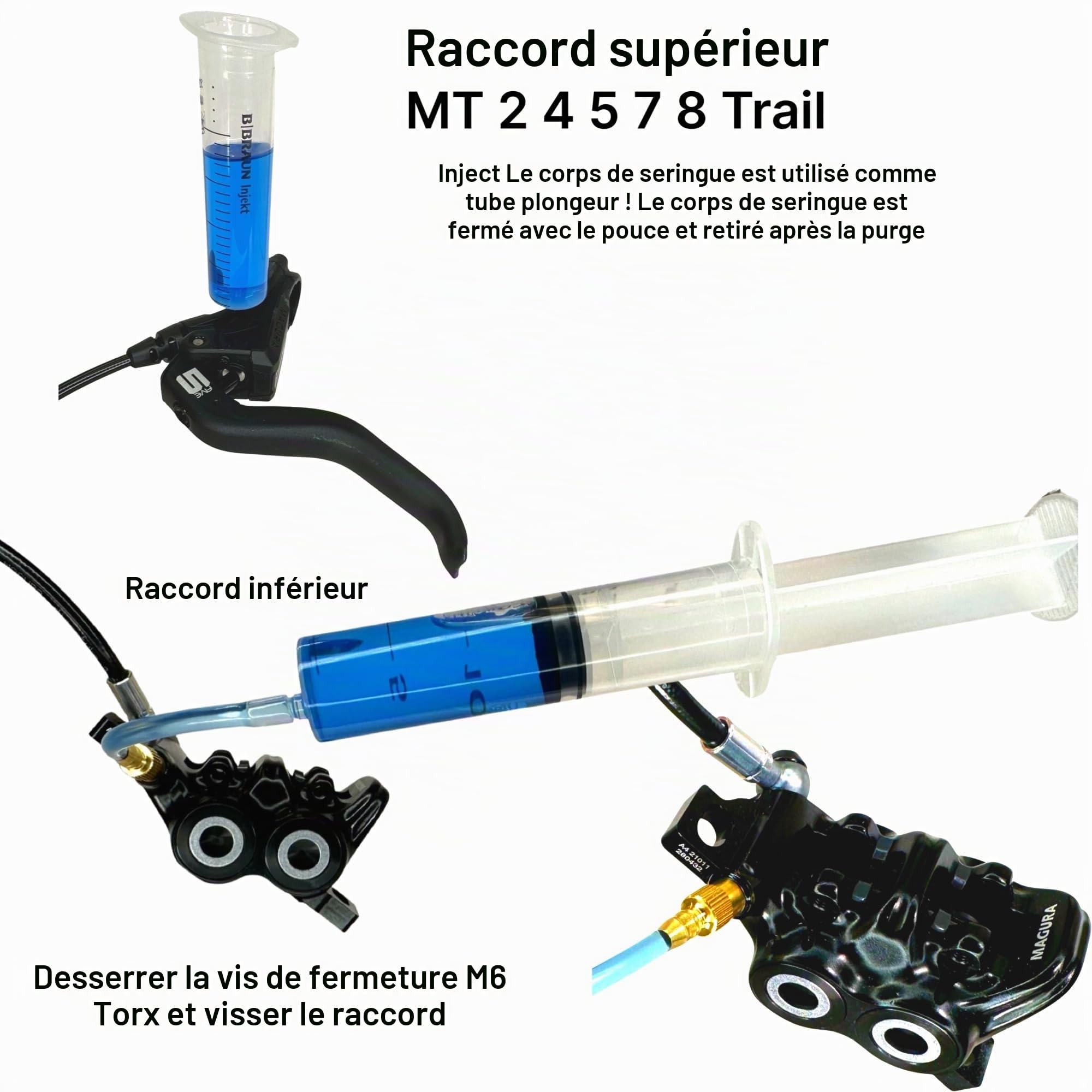 Huile minérale Magura Royal Blood 100 ML + kit d'entretien F26 | Kit de purge de freins à disque hydrauliques pour freins sur jante Mt 2 4 5 6 7 8 HS11 Hs22 HS33