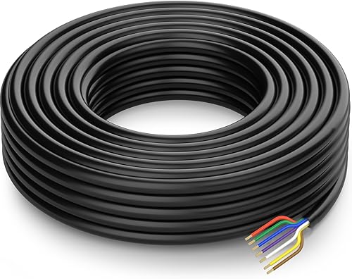 Miniatura 8 de DOAUTO Cable de arnés de cable SAE, resistente de 50 pies, 141210 AWG de 7 vías, cable de cableado de hoja de conductor redondo de 7 vías, cable