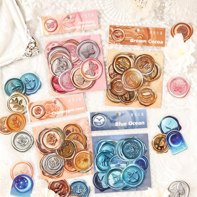 Alideco 90pcs Scrapbook Stickers Vintage Fire Paint Scrapbooking Junk Journal Crafts Embelishment Decoration Stickers (shiguanghuoqi)