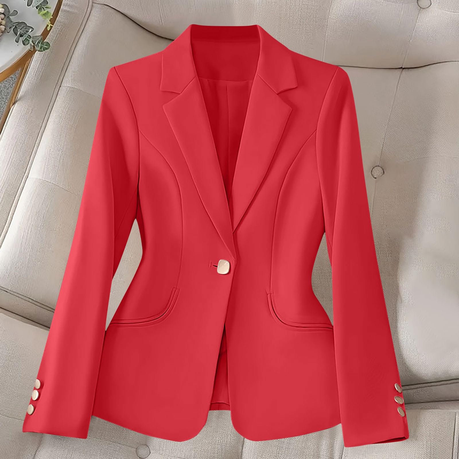 Chaquetas de mujer 2025 de moda con solapa de muesca y cuello abatible, elegante, casual, trabajo, oficina, ropa exterior, chaqueta de manga larga para primavera, verano, otoño