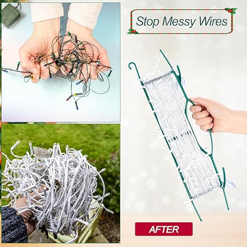 Miniatura 4 de CINPIUN - 12 soportes de almacenamiento de luz de Navidad de 18 pulgadas, cable de luces multiusos, organizador de almacenamiento de luces navideñas