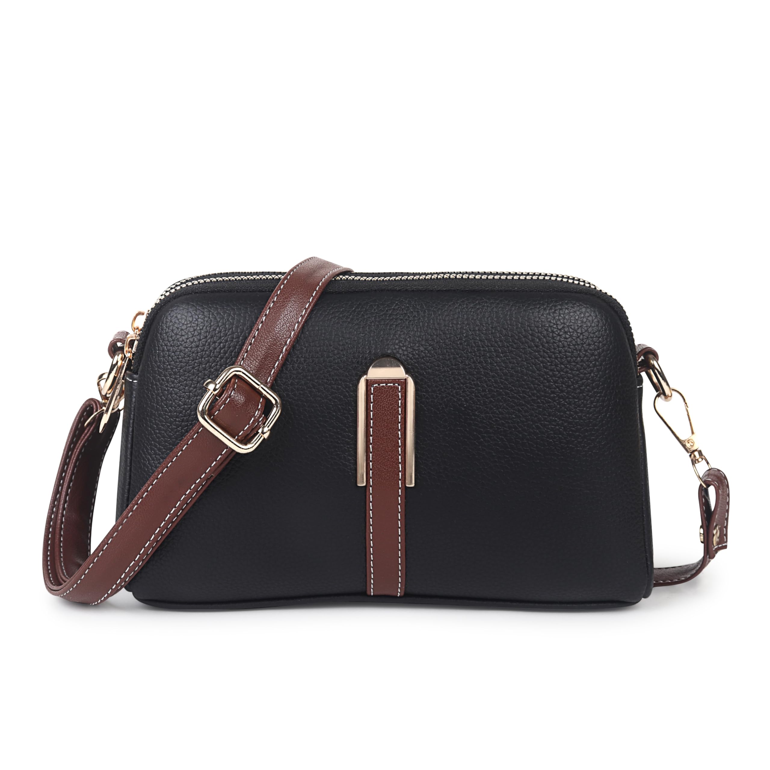 LOCANIA Womens Vegan Leather Black Crossbody bag Sling Bag for women and girls (B0DG3SGN4V) Amazon Price History, Amazon Price Tracker