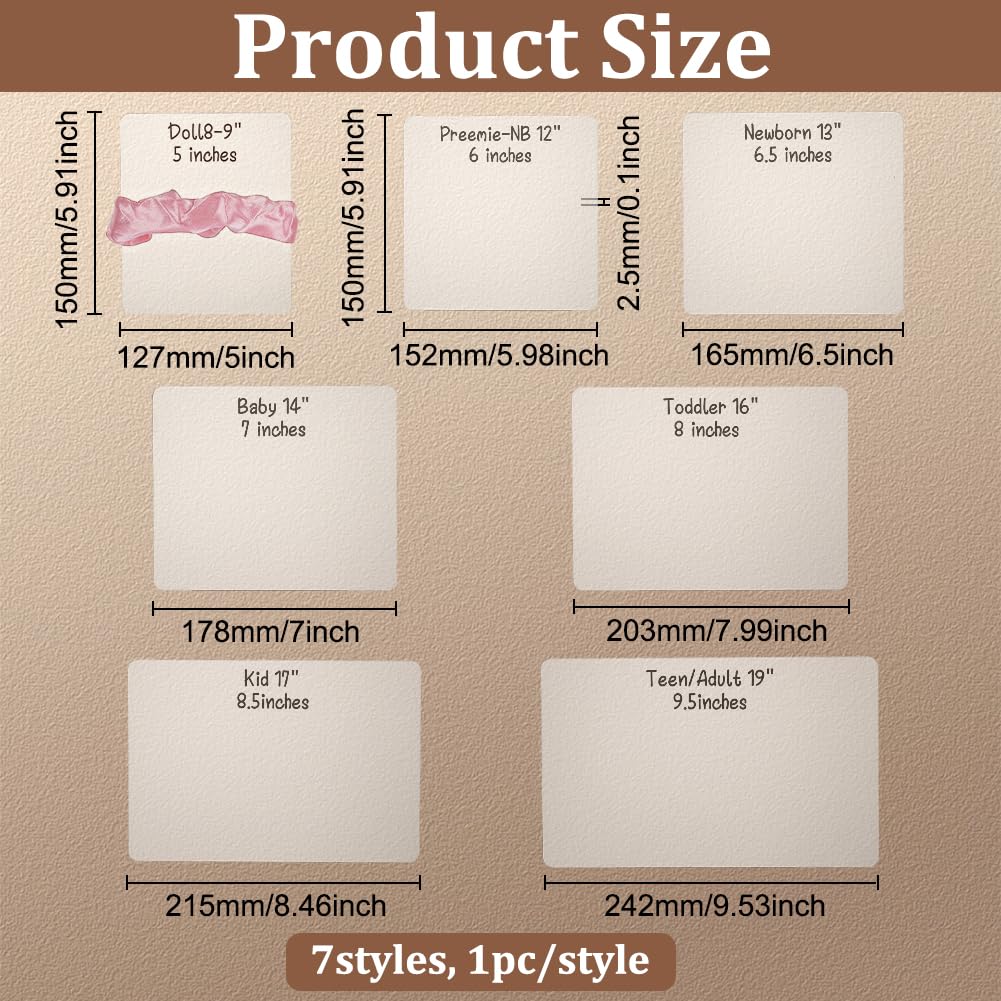 FINGERINSPIRE 7pcs Acrylic Headband Boards 7 Sizes Head Band Size Guide Measuring Board Rectangle Headwraps Size Guide Measuring Templates Clear Bow Tie Boards for Woman Headbands Hair Bows Display - Image 2