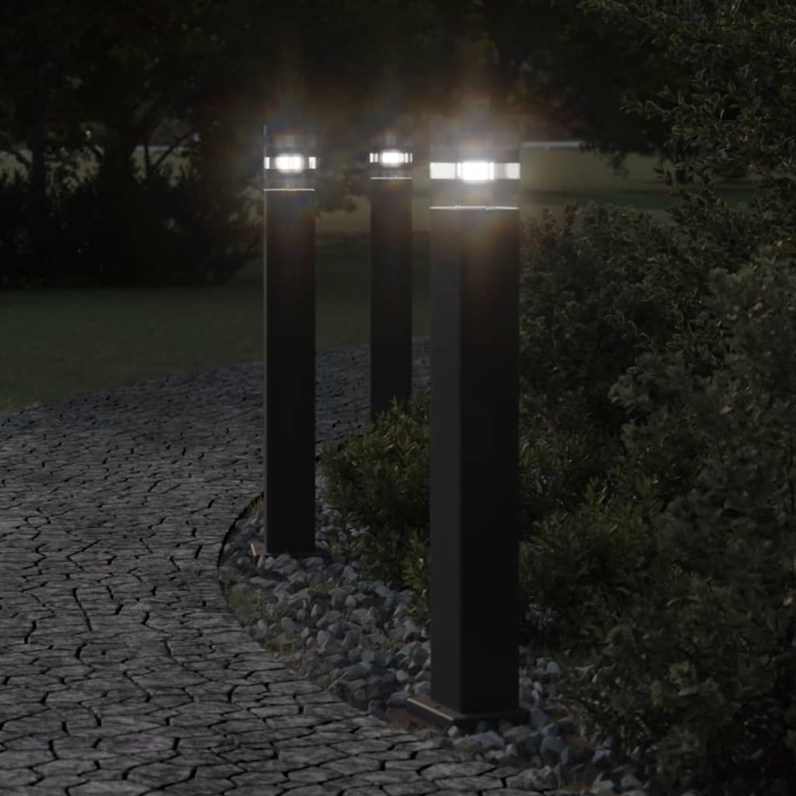 LAPOOH Lampada da Terra per Esterni Nera 80 cm in Alluminio,Lampade da Terra,Lampada da Terra Moderna,Lampade da Terra per Soggiorno-4006395