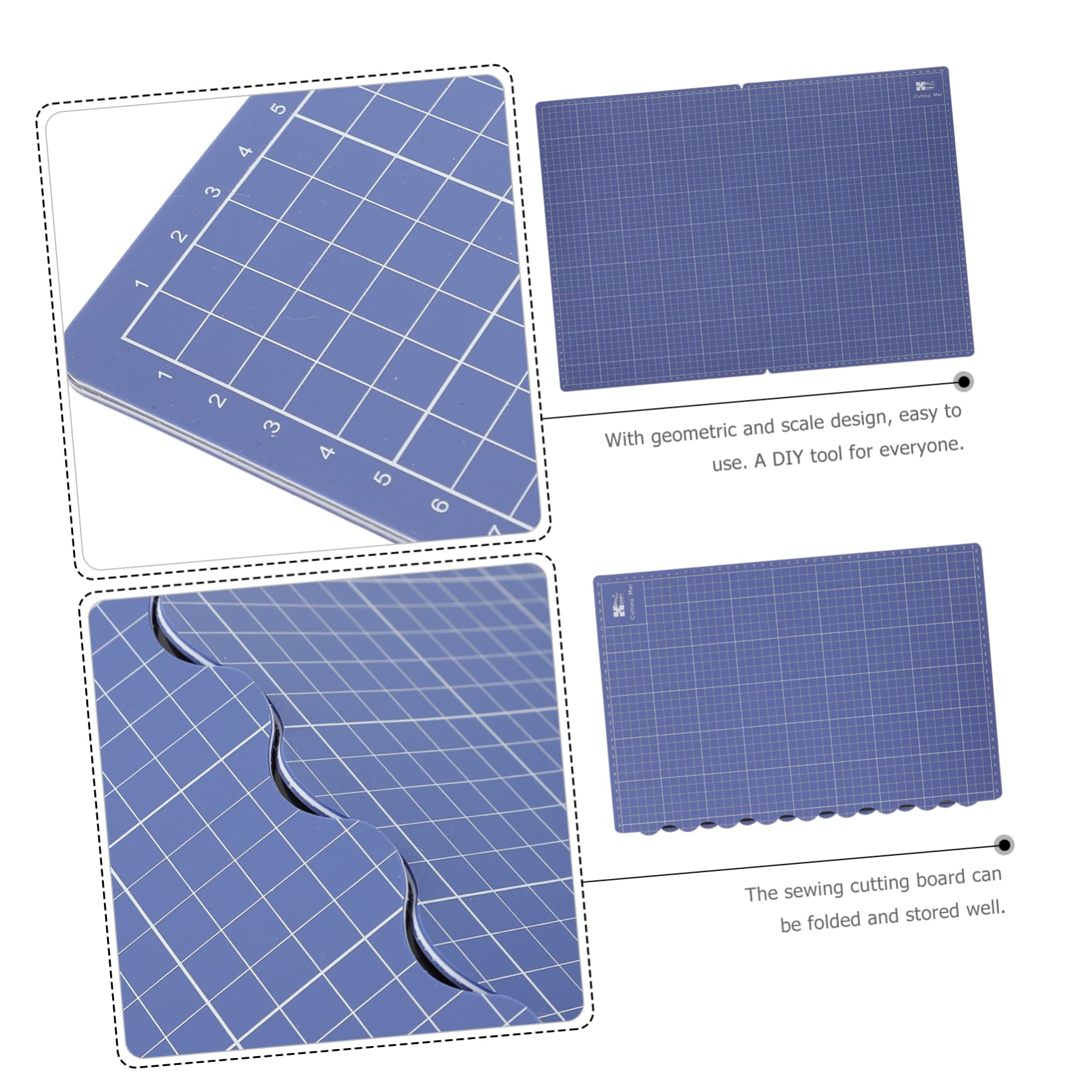 Tappetino da Taglio Pieghevole A2-a3 Blu in Pvc per Scrapbooking | Formato Portatile, Adatto a Cucito e Progetti Diy, Superficie Stabile per Studenti