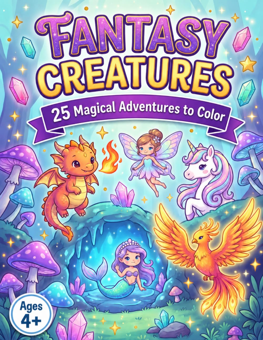Fantasy Creatures: 25 Magical Adventures to Color