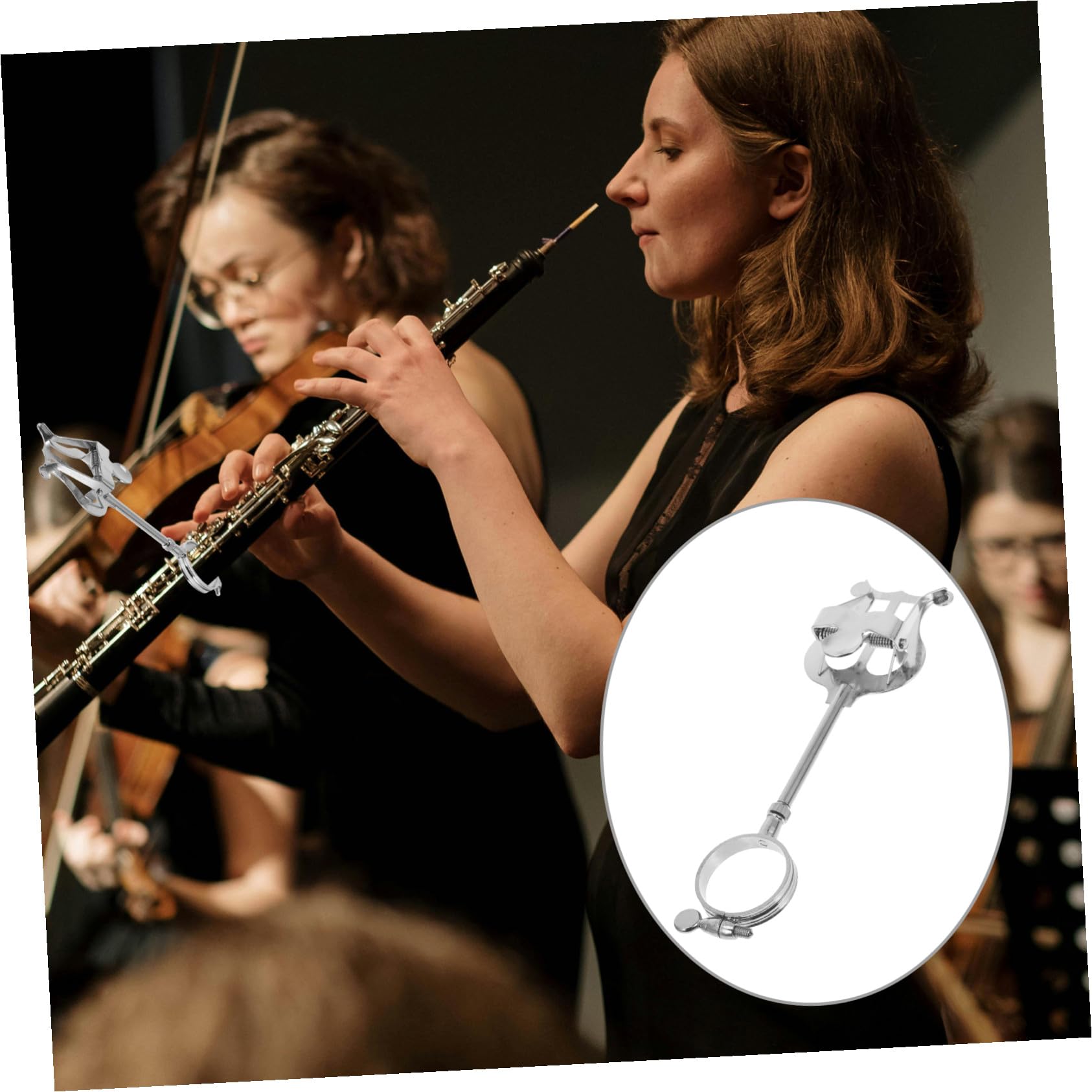 Letturino Clarinetto Sib in Ferro Argento, Clip Portatile Compatta e Leggera per Tenere Spartiti Musicali di Clarinetto, per Musicisti e Studenti