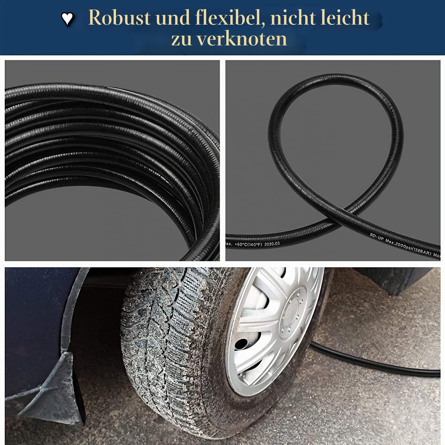 10m Hochdruckschlauch für Kärcher - Quick-Connect-Anschlüsse, Kompatibel mit Kärcher K2, K3, K4, K5, K6, K7