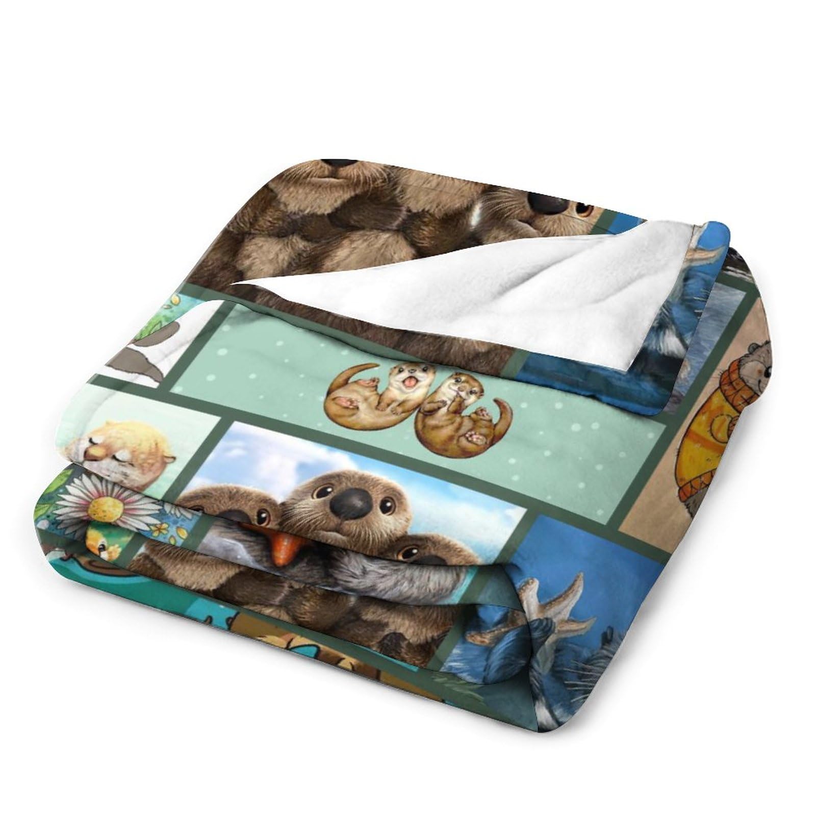 Otter Blanket Otter Gifts for Girls Boys Woman Kids Ocean Throw Blankets Soft Blanket Warm Fleece Flannel Plush Blankets for Bed Sofa Couch 40