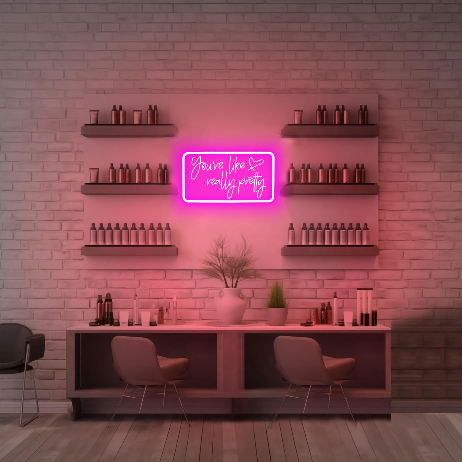 Letrero de neón para decoración de pared, luz de neón LED rosa alimentada por USB para dormitorio, despedida de soltera, habitación de adolescentes con interruptor regulable
