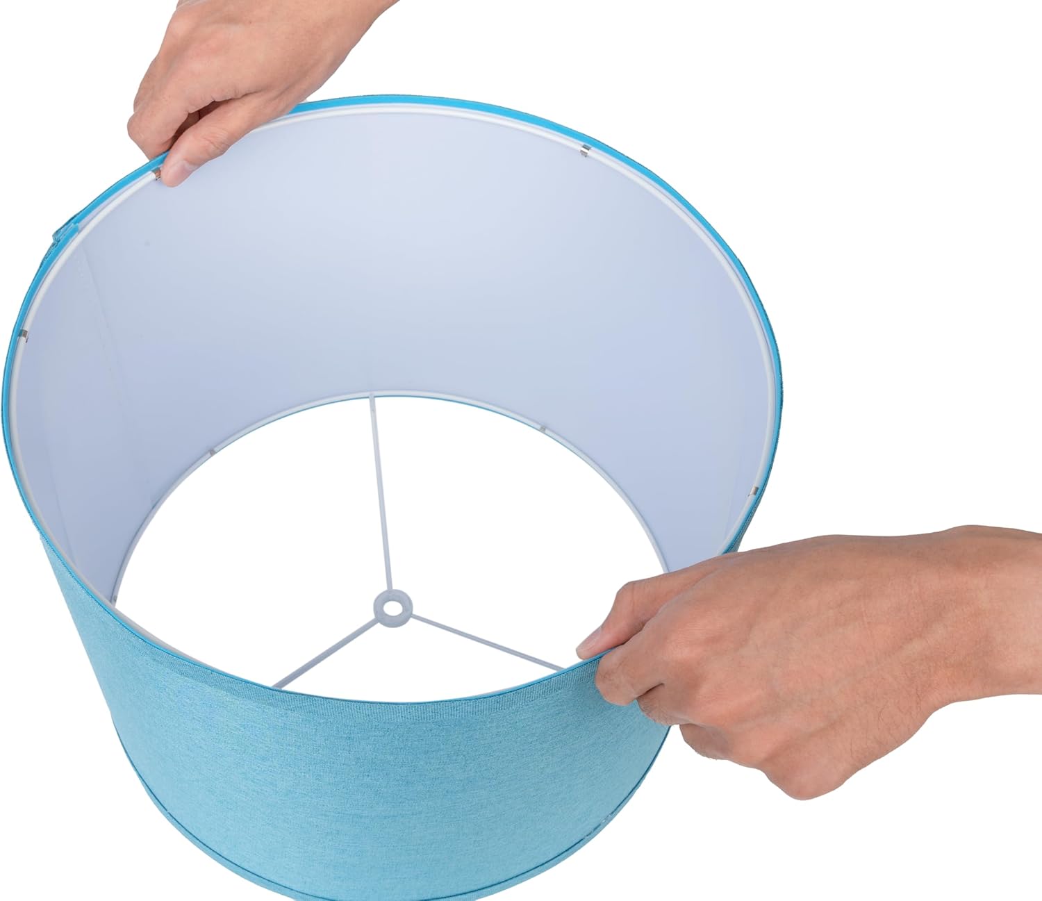 lampshades Set of 2, Drum Lamp Shades Set of 2, Lamp Shades for Table Lamps Easy Assembly Required Lamps Shades Natural Linen Fabric (Blue, 13"x13"x10")