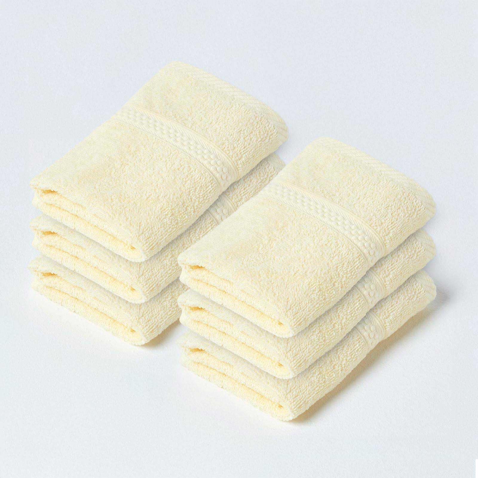 HOMESCAPES Light Blue Turkish Cotton Set of 4 Face Cloths Flannel Super Soft Thick & Absorbent 500 GSM Towel Heavy Weight for everyday Luxury — view 46