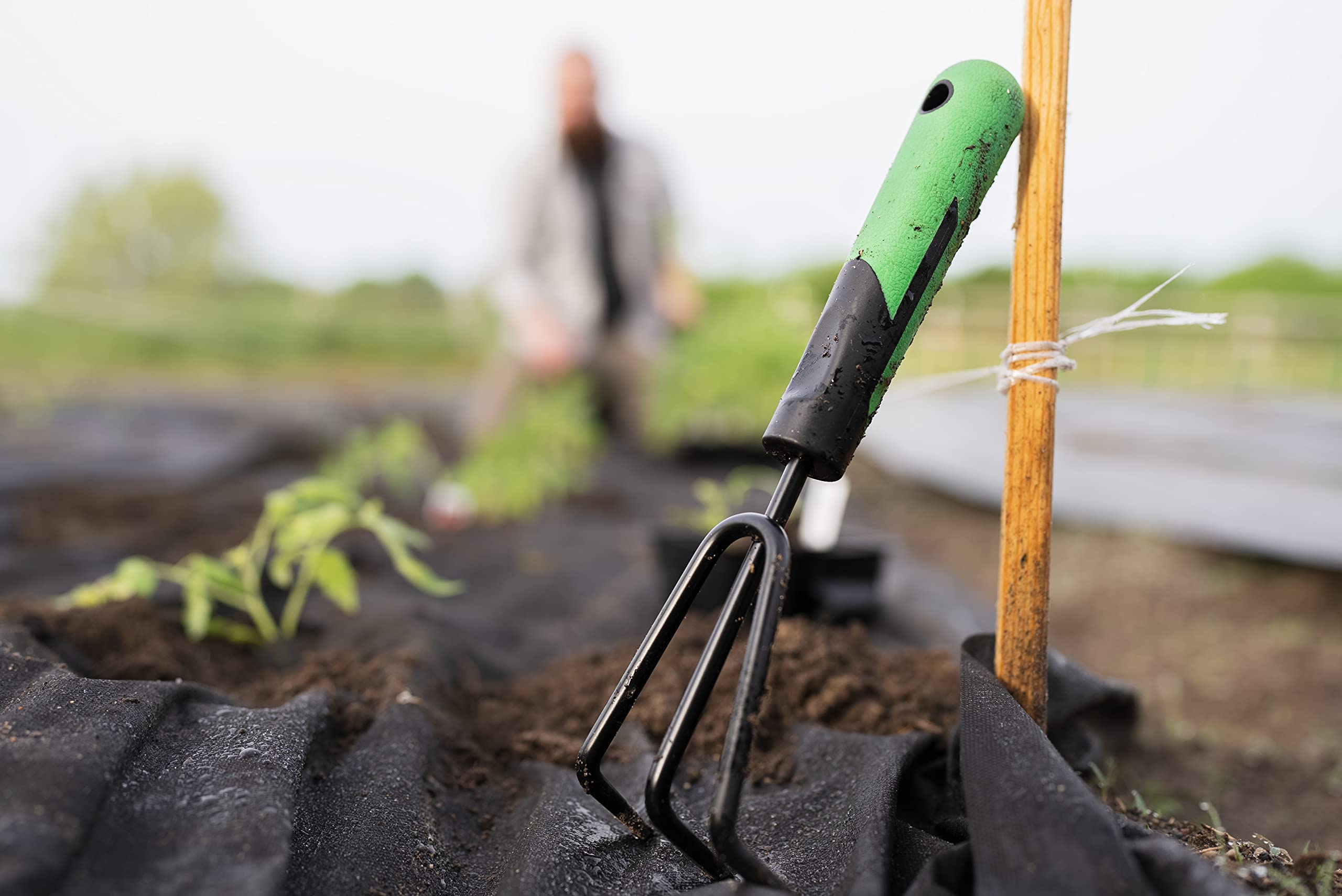 Hooyman Gartenwerkzeug-Set inklusive Kultivator, Pflanzmaschine und Kelle mit robuster Stahlkonstruktion, rutschfesten H-Griffen, und Klingenmessmarkierungen für Gartenarbeit, Jäten und im Freien