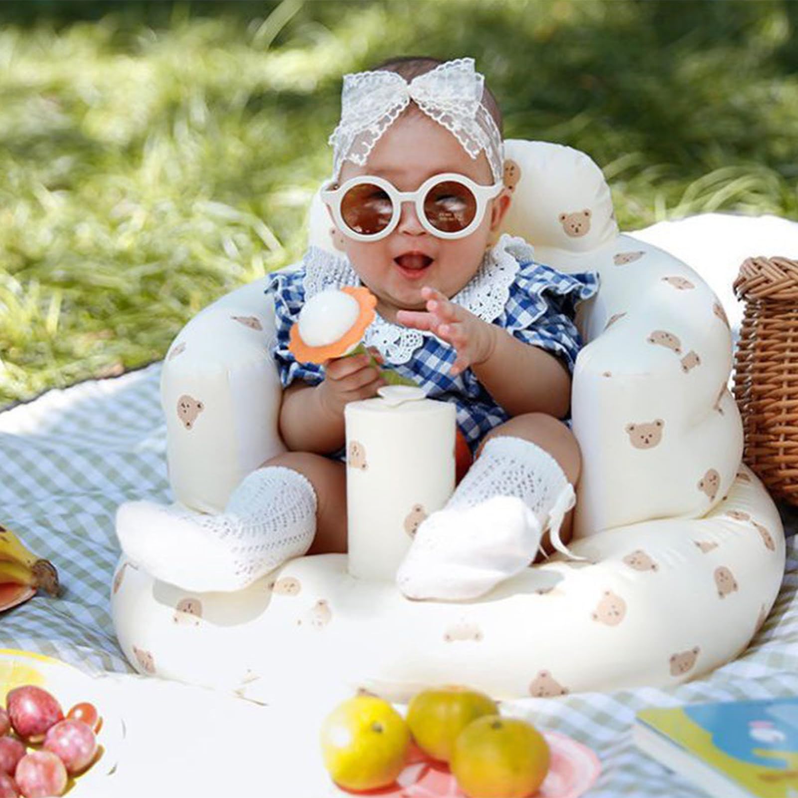 Baby Inflatable Seat with Air Pump for Babies 3 Months and Up, Toddler Sofa Chair Baby Shower Chair Floor Seater - Image 2