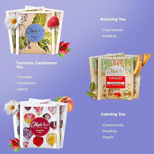 Miniatura 6 de Olinda Health & Vitality - Caja de regalo de té, muestras de té, bolsas de té orgánico con bajo contenido de cafeína, desintoxicación, té