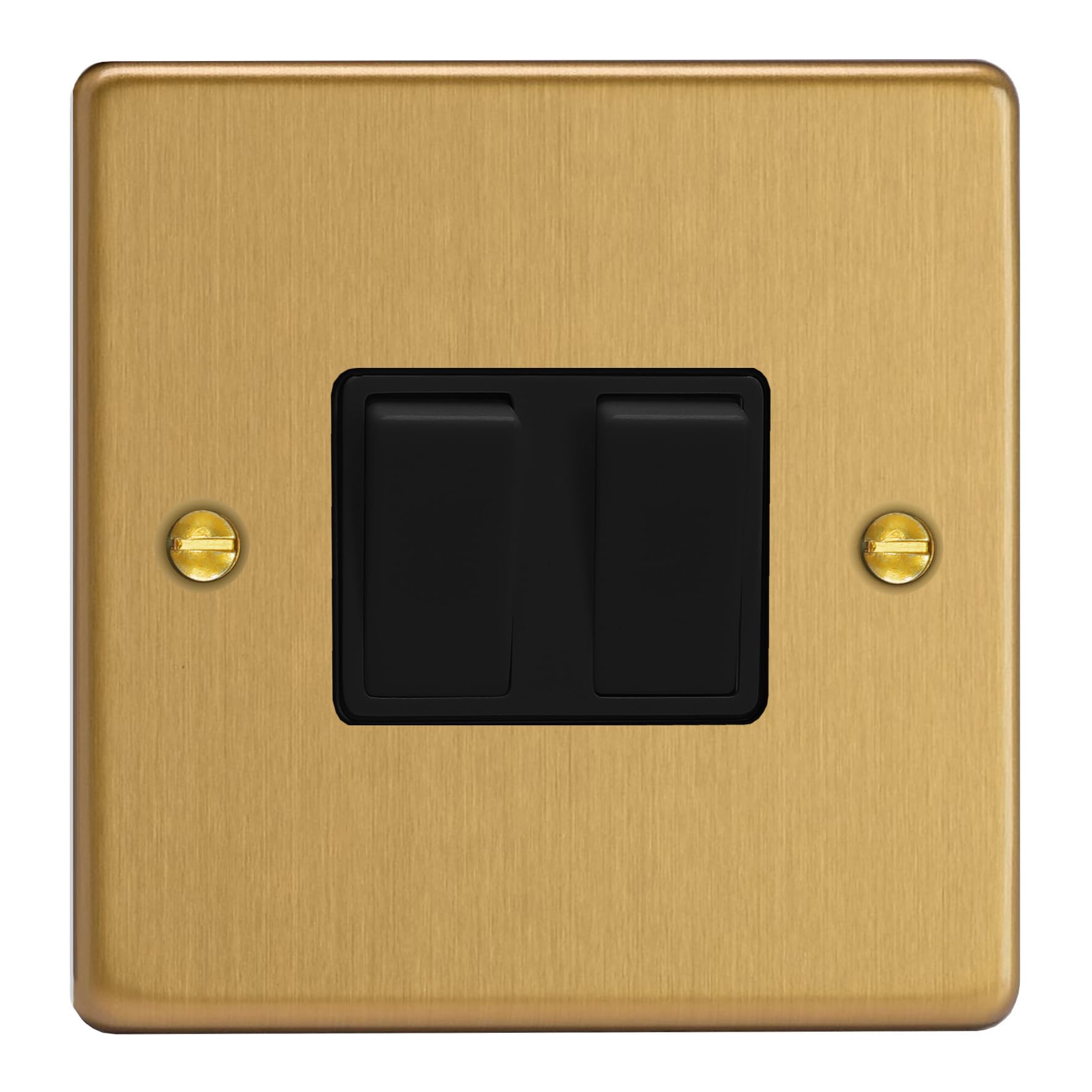 Varilight Brushed Brass 2-Gang 10A Intermediate Rocker Switch