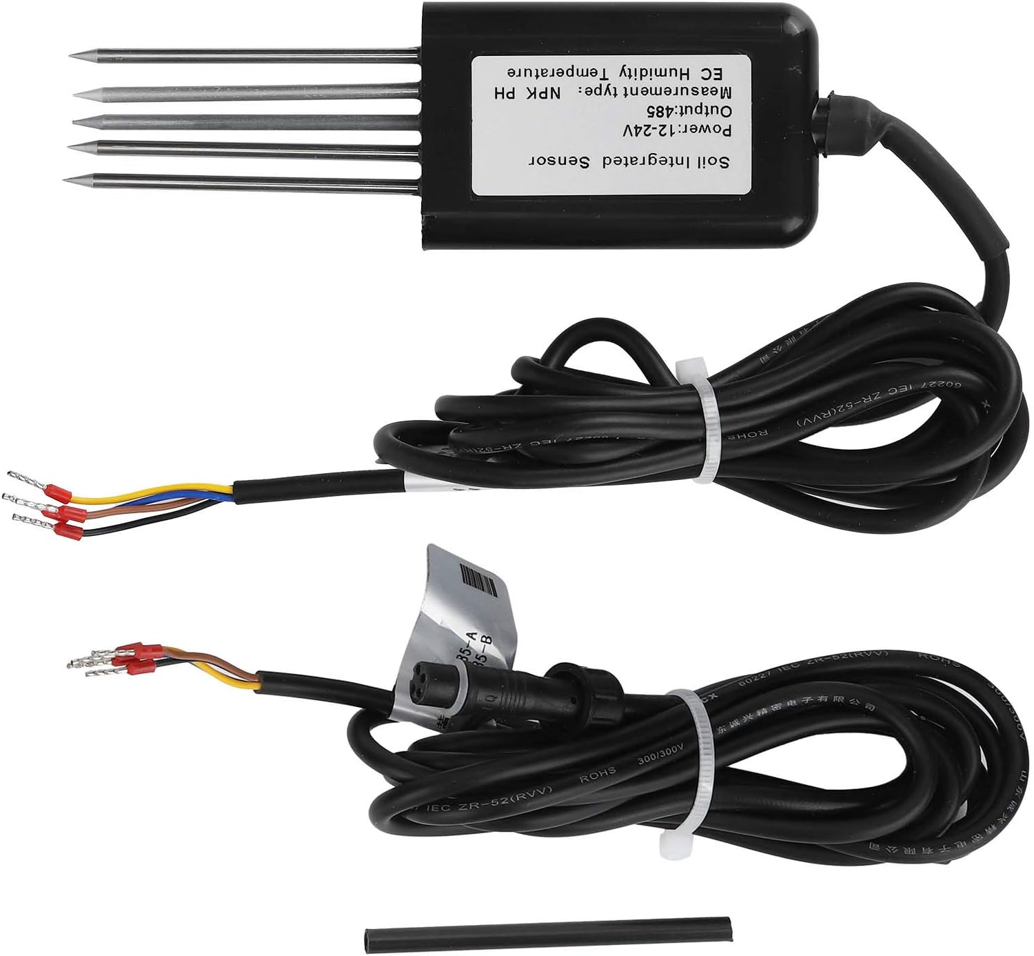 Soil Comprehensive Sensor, RS485 5Pin Soil NPK Temperature and Humidity EC Sensor Conductivity Detector Tester