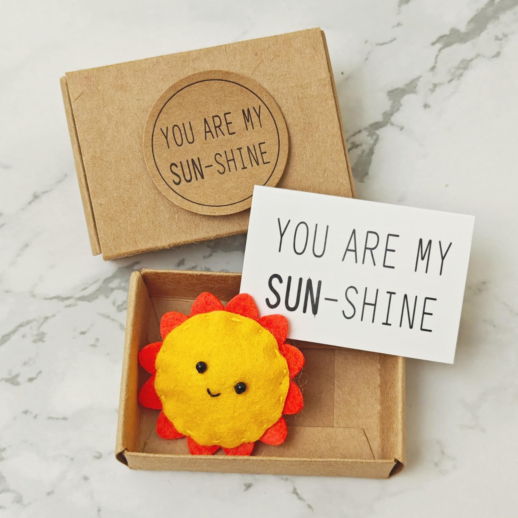 YOJOYOJO Cute Stuff Sunflower with Greeting Card,Thank You Gift for Women,Little Pocket Hug,Unique Gift for College,Coworkers,Birthday,Valentine's Day,Christmas (YOU ARE MY SUN-SHINE)