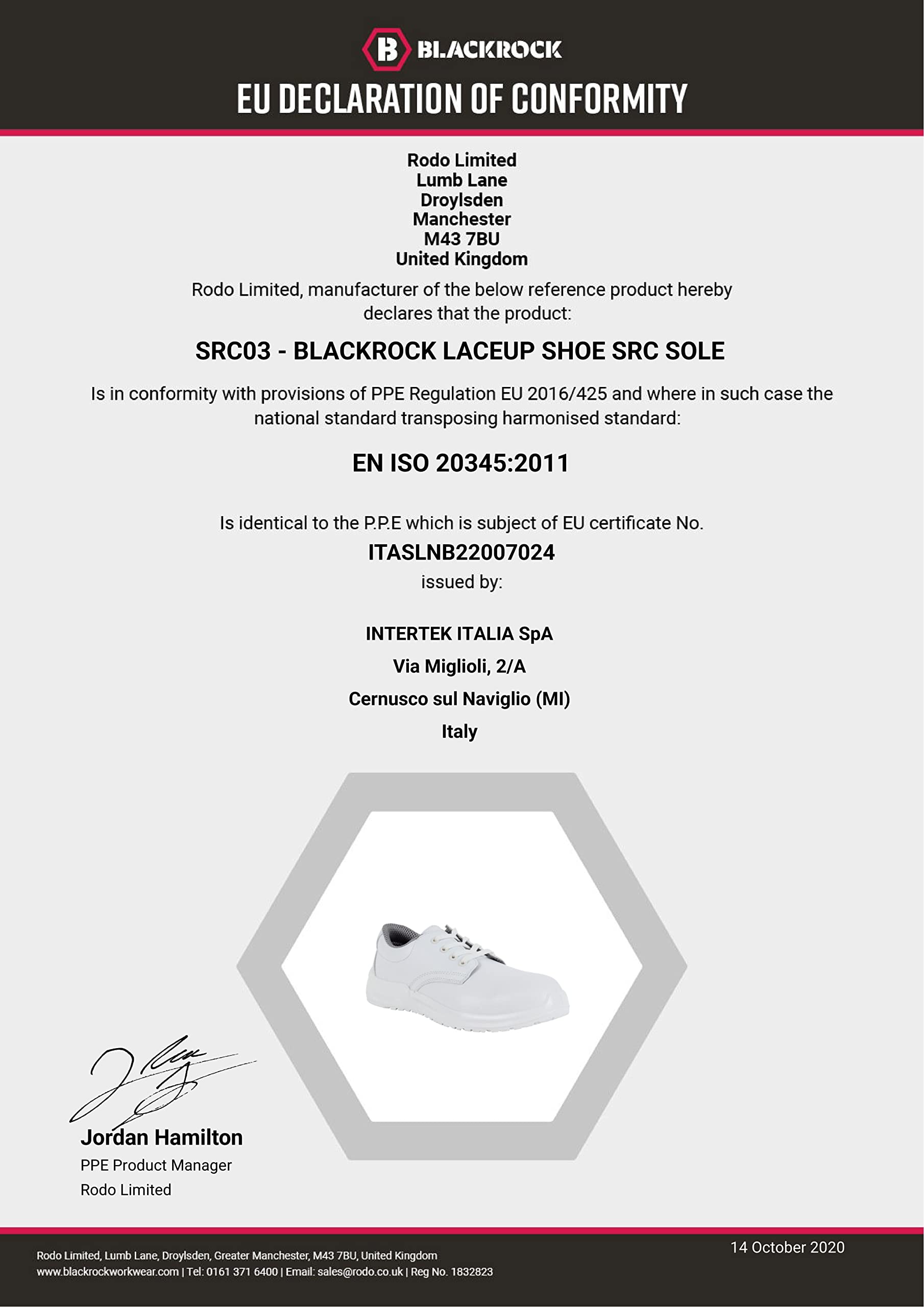 Blackrock Src03, buty ochronne dla dorosłych, unisex, białe, 38 EU (5 UK)