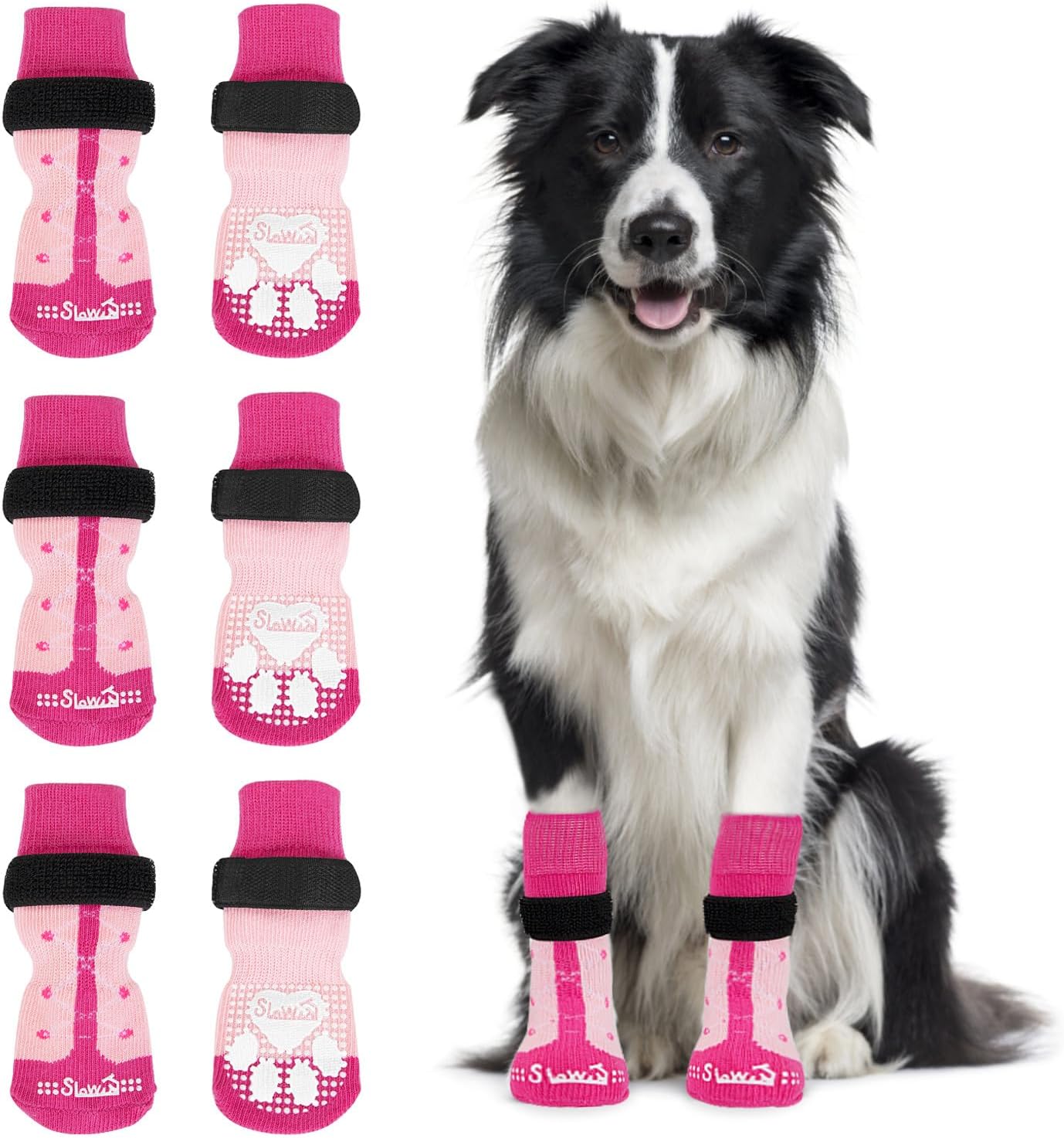 Lukovee Dog Socks Antislip Pet Paw Protector with Grips