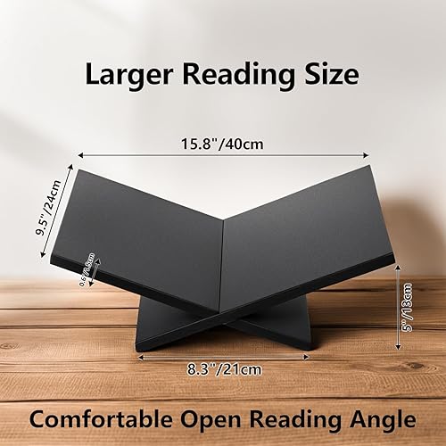 Miniatura 4 de PUERSI Soporte de exhibición abierto, soporte de madera grande para libros, soporte para mesa de café, caballete de madera para revistas, arte,