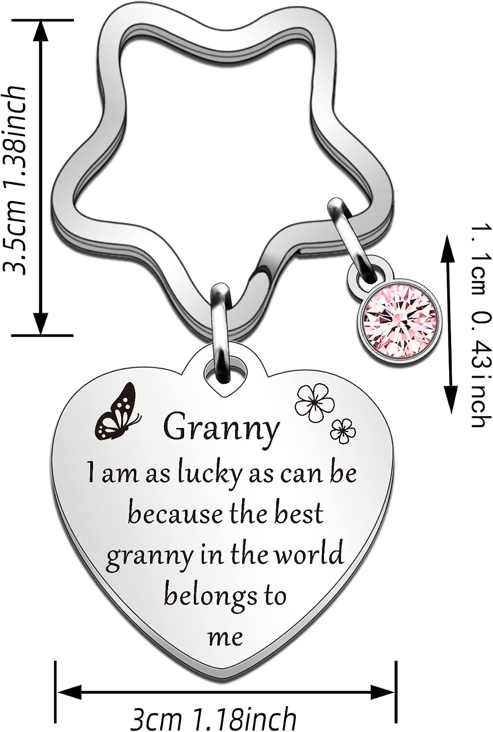 QMVMV Granny Gifts Granny Keyring From Grandchildren Birthday Christmas Mothers Day Gift Keyring Personalized Present Keychain for Woman - Image 3