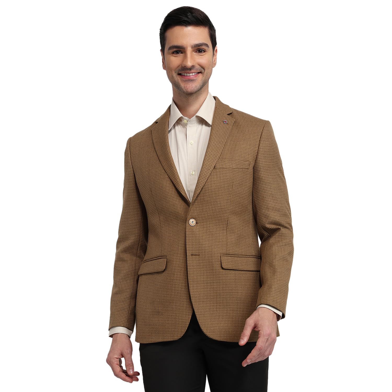 raymond Men Contemporary Fit Structure Pattern Poly Wool Blend Notch Lapel Full Sleeve Formal Blazer-picture-33