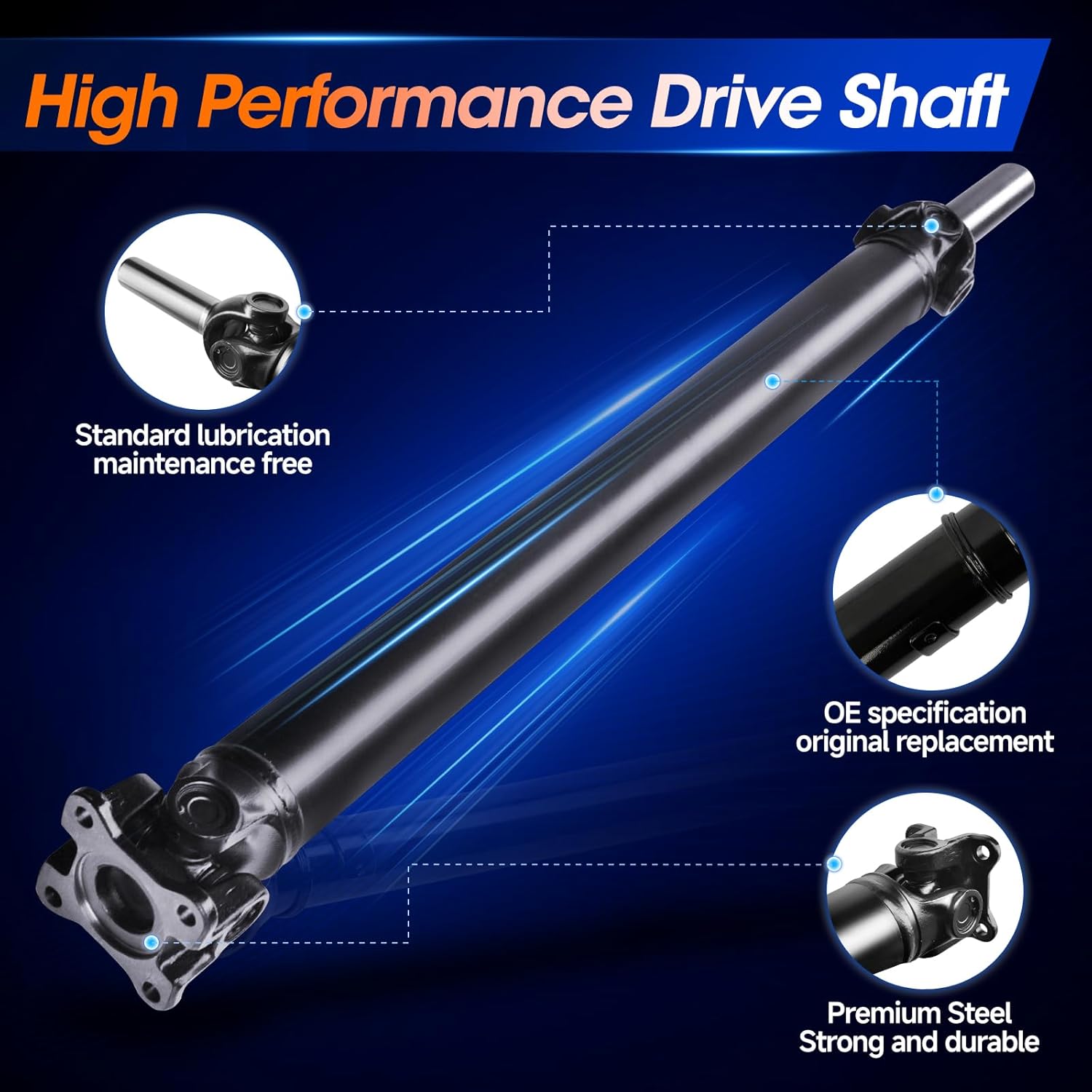 Rear Drive Shaft Prop Shaft Driveshaft Assembly Fit for Nissan Pathfinder 2005-2012 4WD, for Nissan Pathfinder 2005-2008 & 2010-2012 AWD, V6 4.0L, Automatic, Replace# 946275, 37300-ZL90A