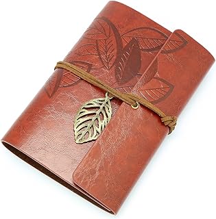 EvZ Vintage Red Brown PU Leather Cover Loose Leaf Blank Notebook Journal Diary Gift