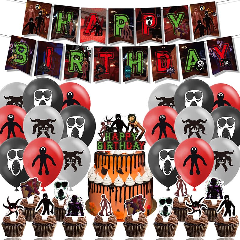 Buy Doors Roblox Birthday Party Decorations Doors Game Party Supplies