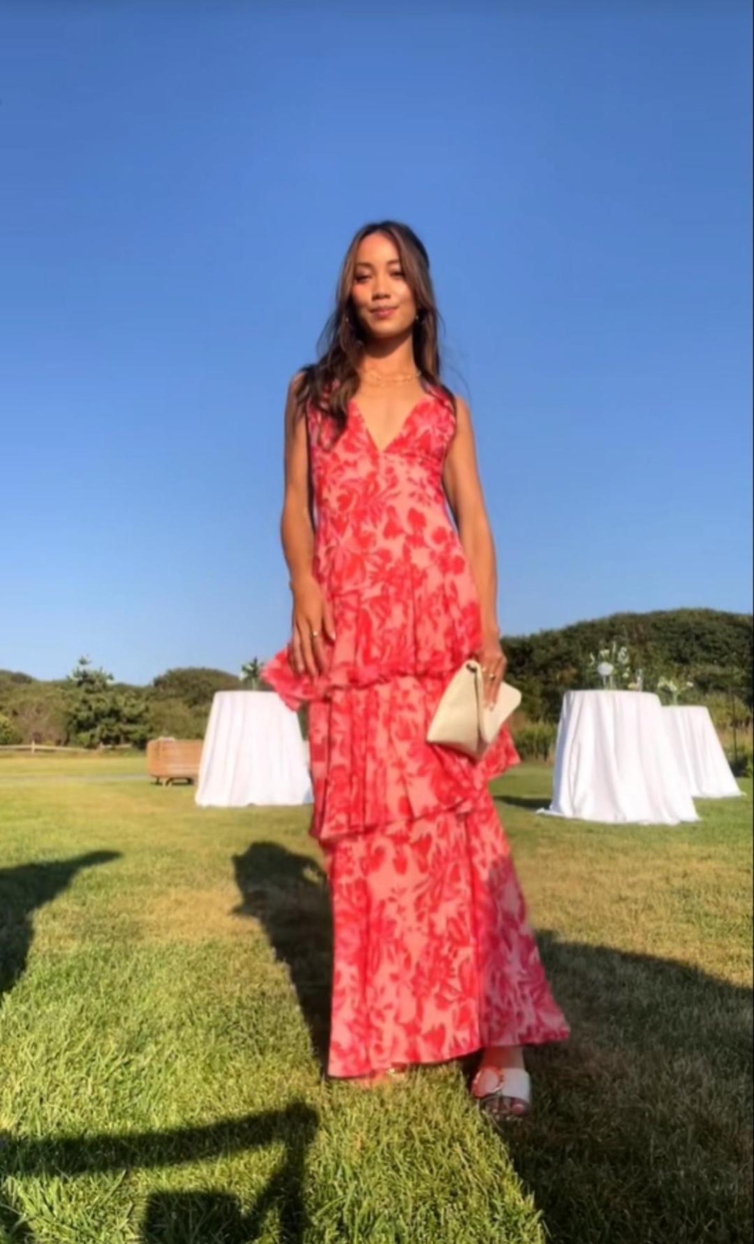 floral maxi birthday dress for women Floral Maxi Dress Square Neck Tiered A-Line Birthday Party Long Dress For Women 2026