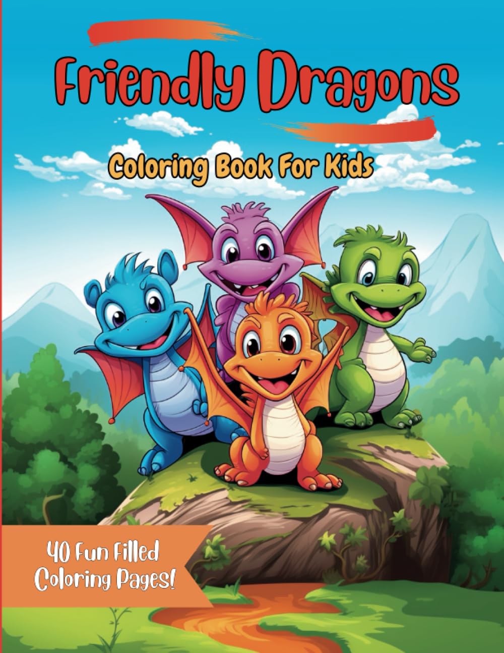 Friendly Dragons: Coloring Book for Kids