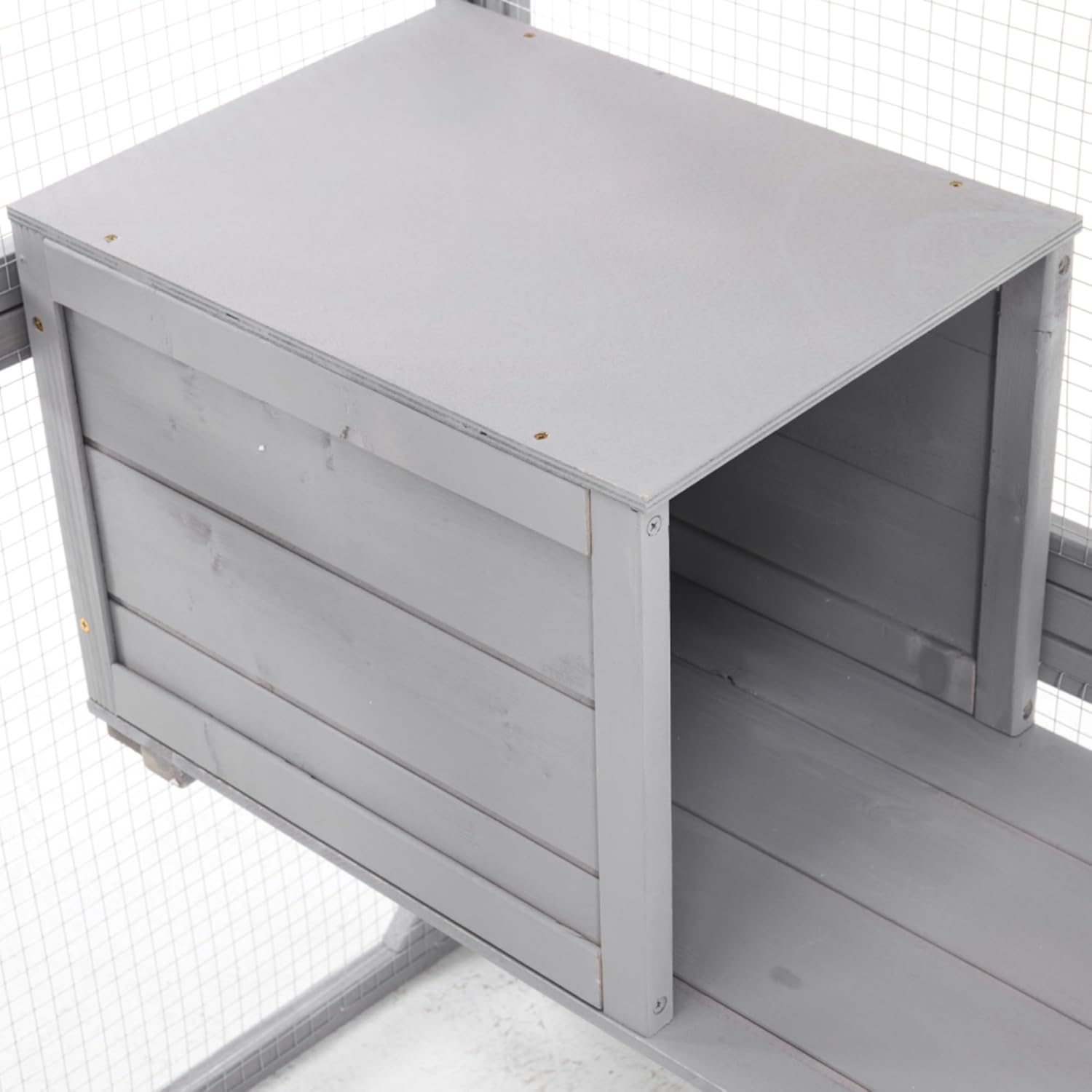 Outdoor Cat Enclosure DIY Catio with Double Entry Doors, Multi-Level Platforms & Dual Condos – Weatherproof Balcony Playpen for Feline Climbing, Rest, and Secure Exploration (Light Grey)