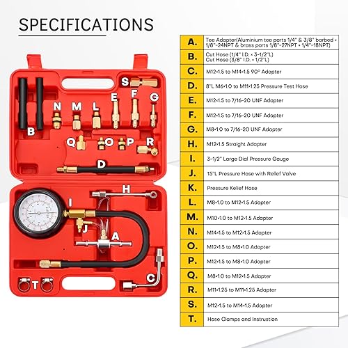 Miniatura 2 de Acymner Kit de probador de presión de bomba de inyector de combustible  Juego de herramientas de prueba de inyección de aceite de gasolina de gas